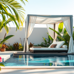 تخت و سایبان استخر