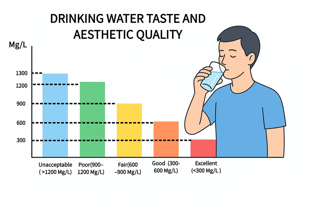 TDS hardness nitrate water quality illustration
